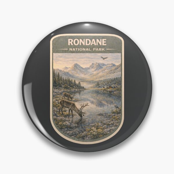 Item preview, Scandinavian Wilderness Mountain Landscape Vintage Nordic Nature Artwork designed and sold by PinUpPizzazz.