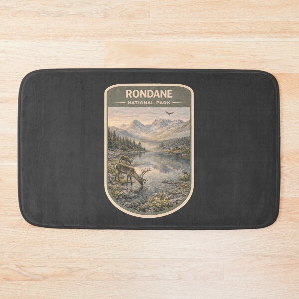Item preview, Scandinavian Wilderness Mountain Landscape Vintage Nordic Nature Artwork designed and sold by PinUpPizzazz.