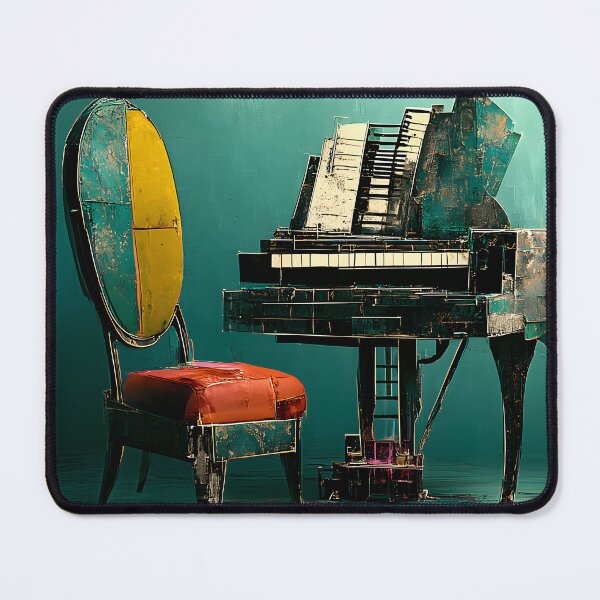 Item preview, Echoes Between Pages - A Weathered Piano and Books Suspended in Surreal Teal Stillness designed and sold by OlfactoART Studio.