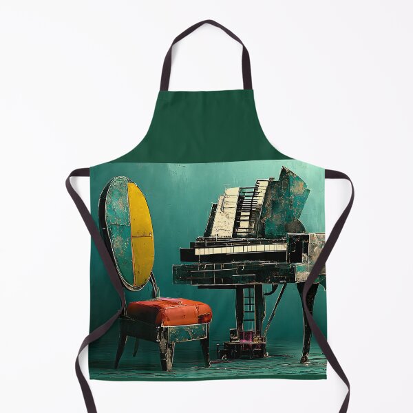 Item preview, Echoes Between Pages - A Weathered Piano and Books Suspended in Surreal Teal Stillness designed and sold by OlfactoART Studio.