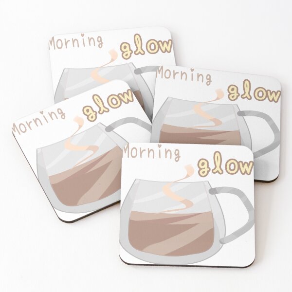 Item preview, A Cup of Coffee with words Morning Glow designed and sold by MigWhimsy.