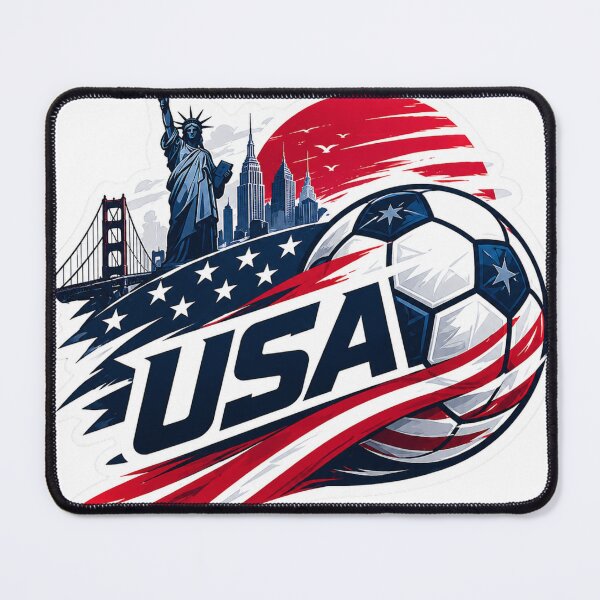 Item preview, USA Football Sticker – Soccer Design in National Colors designed and sold by shlepyart.