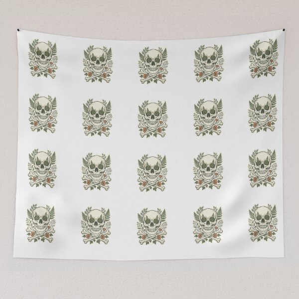 Item preview, Cottagecore Botanical Skull and Crossbones Sticker designed and sold by brandingpro.
