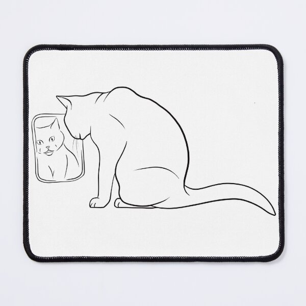 Item preview, Cat Looking In The Mirror Line Art designed and sold by Mil-Mart.