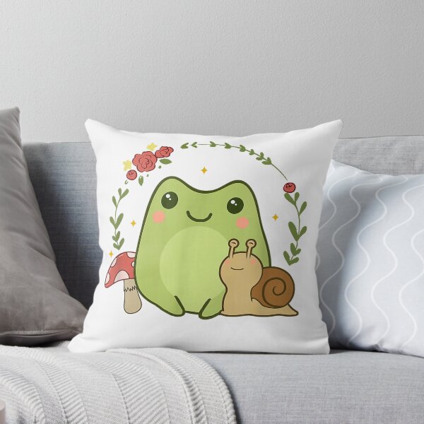 Item preview, Cute Kawaii Frog Snail Mushroom Cottagecore Aesthetic T-Shirt designed and sold by RKdrawings.