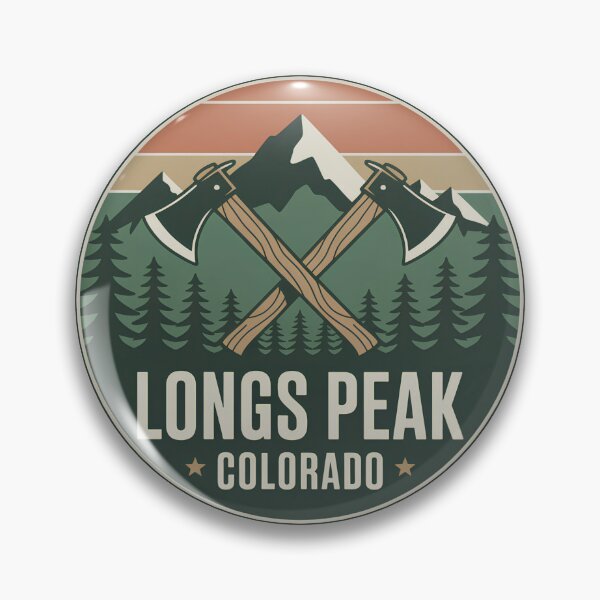 Item preview, Longs Peak Colorado Lumberjack Mountain Badge Retro Hiking Design designed and sold by ArcticFoxStudio.