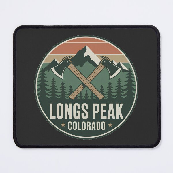 Item preview, Longs Peak Colorado Lumberjack Mountain Badge Retro Hiking Design designed and sold by ArcticFoxStudio.