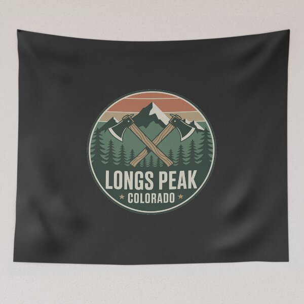 Item preview, Longs Peak Colorado Lumberjack Mountain Badge Retro Hiking Design designed and sold by ArcticFoxStudio.