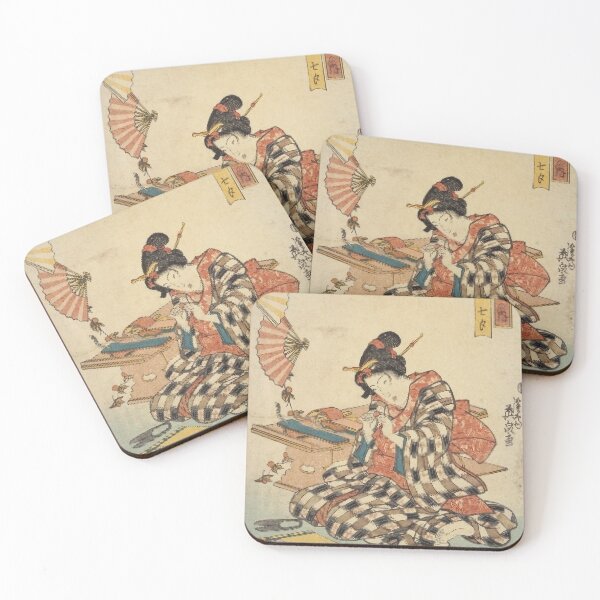 Item preview, Tanabata Wishes – Vintage Japanese Ukiyo-e Beauty Print designed and sold by vekotpu.