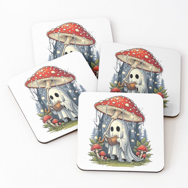 Item preview, Ghost Reading Book Halloween Mushroom Spooky Cottagecore T-Shirt designed and sold by RKdrawings.