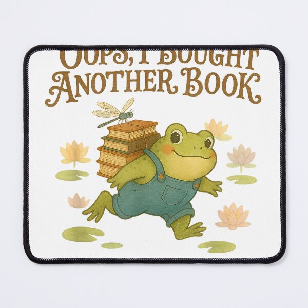Item preview, Oops I Bought Another Book Funny Frog for Bookish Readers T-Shirt designed and sold by RKdrawings.
