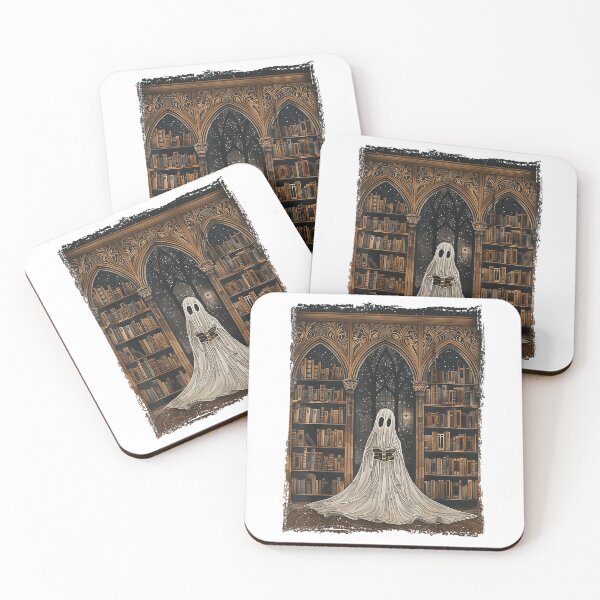 Item preview, Reading Ghost Library Halloween Librarian Book Lovers Women T-Shirt designed and sold by RKdrawings.