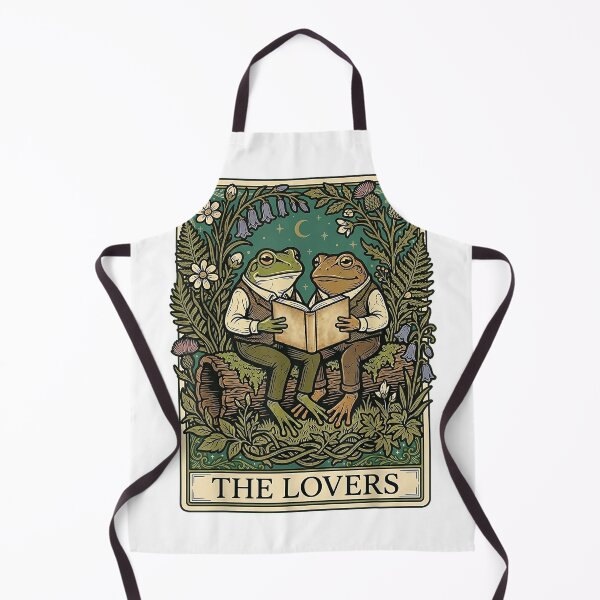 Item preview, The Lovers Tarot Card Vintage Frog Reading Book Cottagecore T-Shirt designed and sold by RKdrawings.