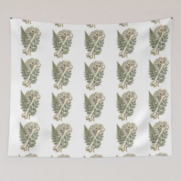 Item preview, Cottagecore Botanical Skull and Crossbones Sticker designed and sold by brandingpro.