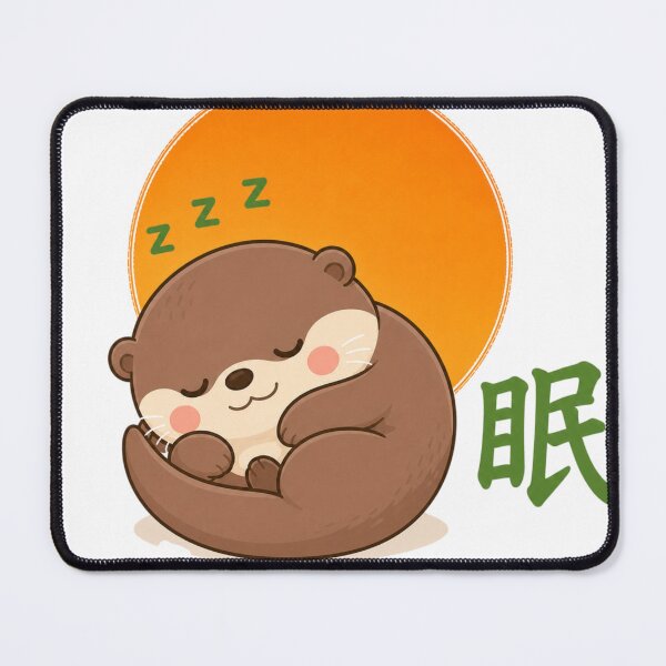 Item preview, Zen Sleeping Otter – Kawaii Otter Napping Japanese Sleep Art Gift designed and sold by QARVI.