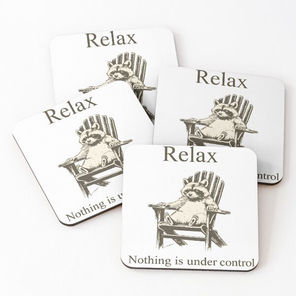 Item preview, Relax – Nothing is under control | Vintage Raccoon Illustration designed and sold by Mavriboy.