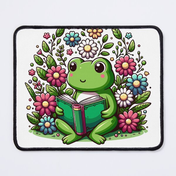 Item preview, Cute Frog Reading Book, Cottagecore, Frog Lover Floral Performance T-Shirt designed and sold by KTY-NUSS.