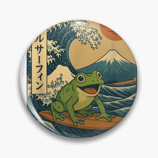 Item preview, Frog Surfing Japanese T-Shirt designed and sold by kevincuellar.