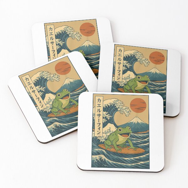 Item preview, Frog Surfing Japanese T-Shirt designed and sold by kevincuellar.