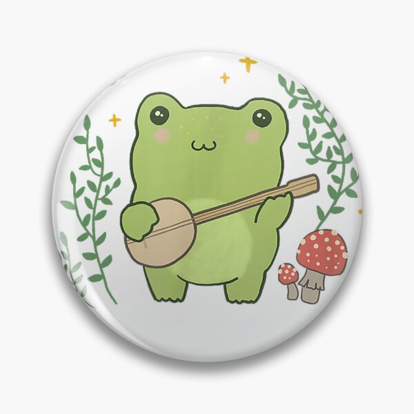 Item preview, Kawaii Cottagecore Cute Frog Banjo Butterfly T-Shirt designed and sold by kevincuellar.