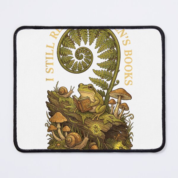 Item preview, I Still Read Children's Books Cottagecore Frog Reading T-Shirt designed and sold by KTY-NUSS.