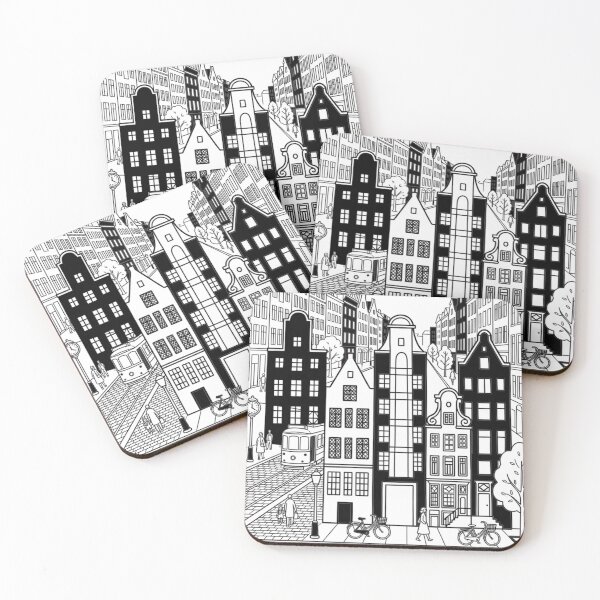 Item preview, Amsterdam Cityscape Line Art Minimalist European Street⁠ designed and sold by Witsnu7356.