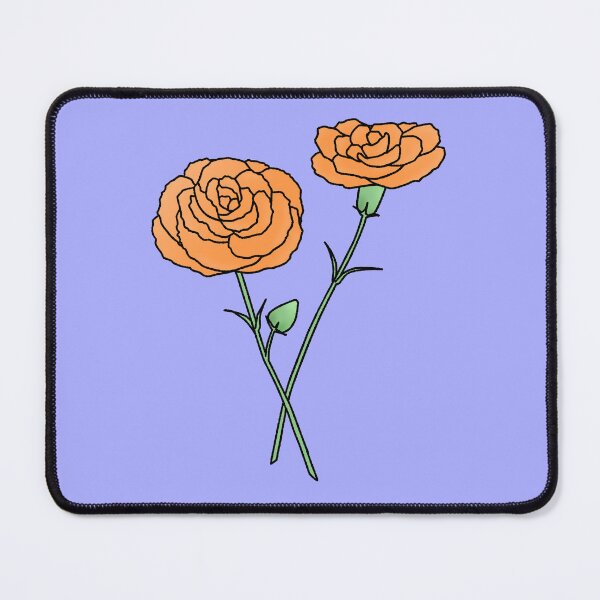 Item preview, Orange Carnation Flower Hand Drawn Illustration designed and sold by ubborn.