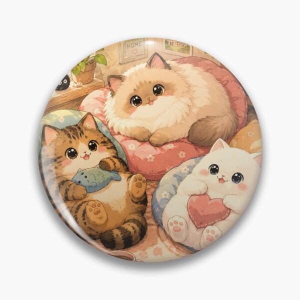 Item preview, Cozy Cats in Sunny Room - Cute Chubby Cats designed and sold by SweetFury.