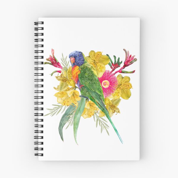 Item preview, Rainbow Lorikeet Summer Garden Bouquet designed and sold by Sketchbook Designs.