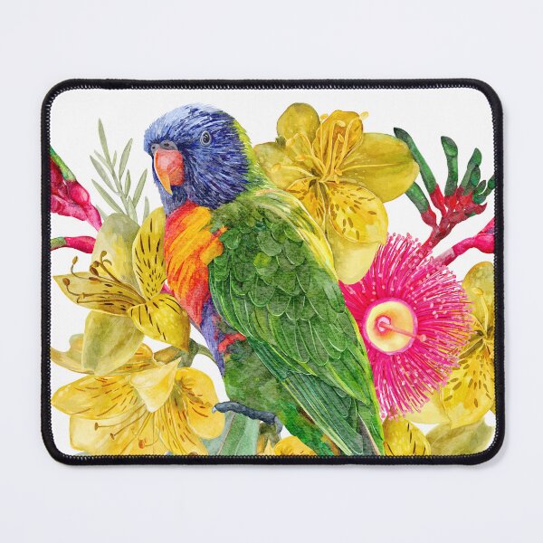 Item preview, Rainbow Lorikeet Summer Garden Bouquet designed and sold by Sketchbook Designs.