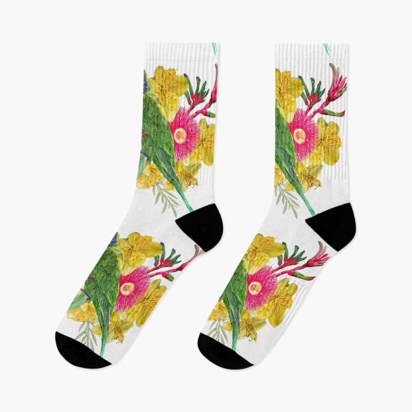 Item preview, Rainbow Lorikeet Summer Garden Bouquet designed and sold by Sketchbook Designs.