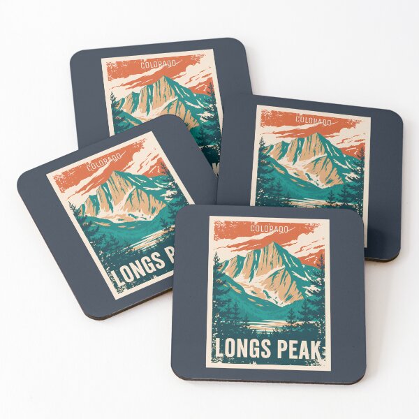 Item preview, Longs Peak Colorado Vintage Mountain Travel Poster Design designed and sold by ArcticFoxStudio.