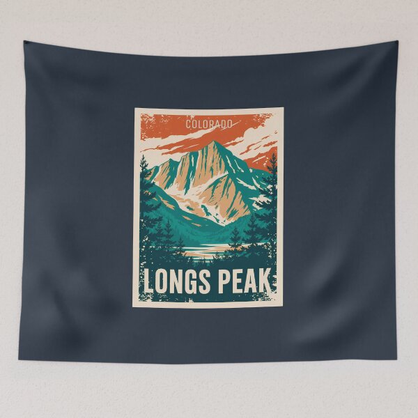 Item preview, Longs Peak Colorado Vintage Mountain Travel Poster Design designed and sold by ArcticFoxStudio.