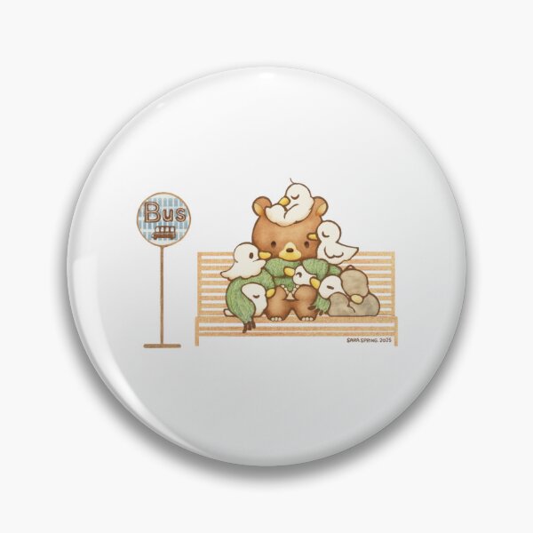 Item preview, A Warm Bear Sitting at Bus Stop designed and sold by SaraspringDes.