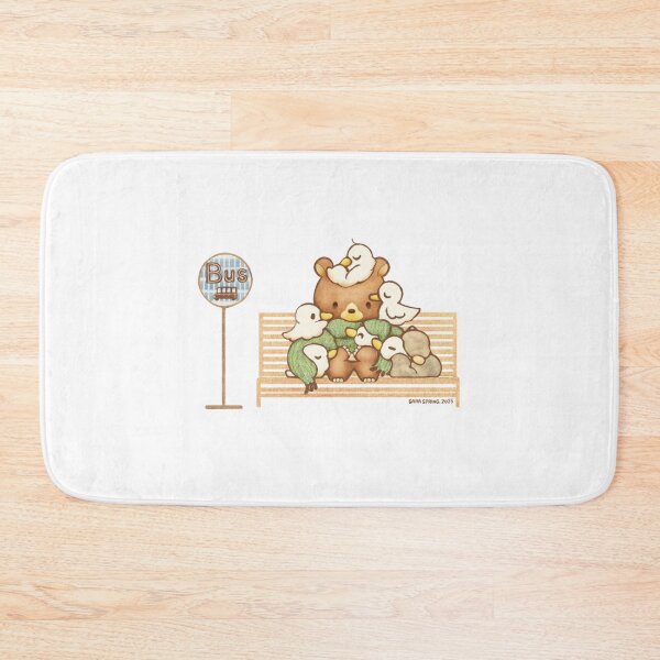 Item preview, A Warm Bear Sitting at Bus Stop designed and sold by SaraspringDes.