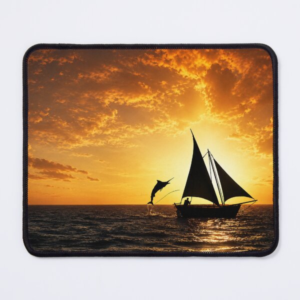 Item preview, Golden Fishing Days – Cinematic Sunset Sailboat on the Open Sea designed and sold by Extravanganzza.