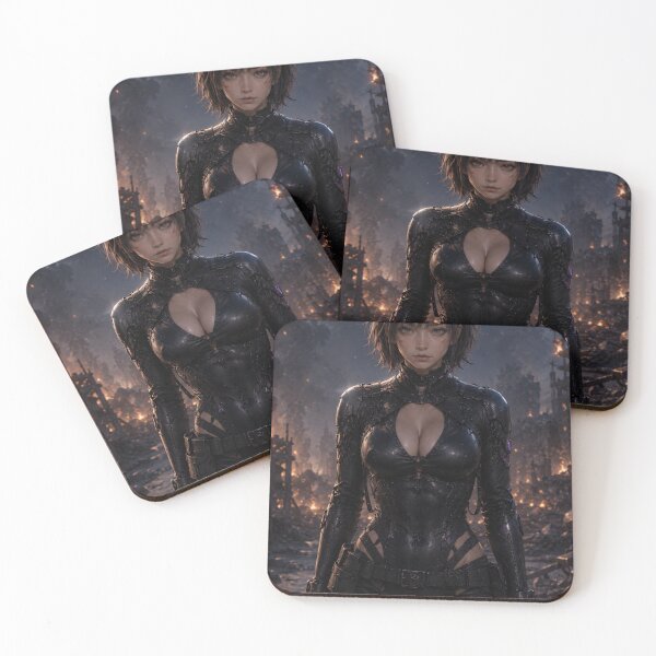 Item preview, Cyber Neko Warrior in the Burning Ruins designed and sold by RinaWorksJP.