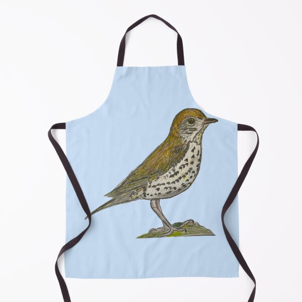 Item preview, Wood Thrush - simple blue background designed and sold by woodland-towers.