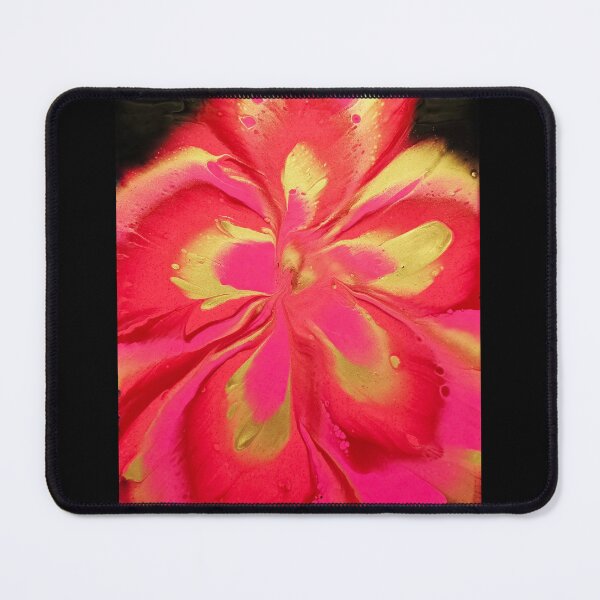Item preview, Abstract pink and gold flower painting designed and sold by DardinieDesigns.