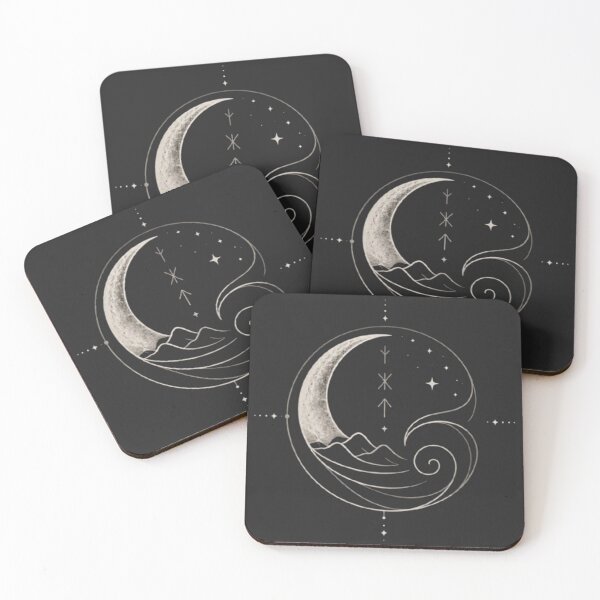 Item preview, Nordic Lunar Silence – Scandinavian Moon Zen Symbol designed and sold by InnerwayStudio.