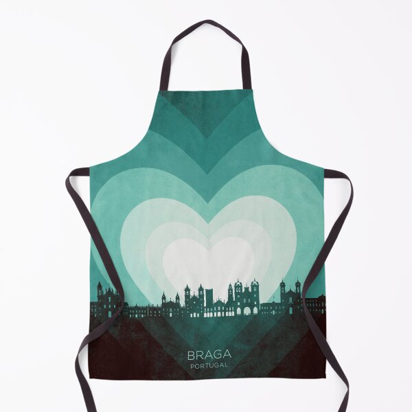 Item preview, Braga Portugal Skyline Hearts Teal designed and sold by ArtPrints.