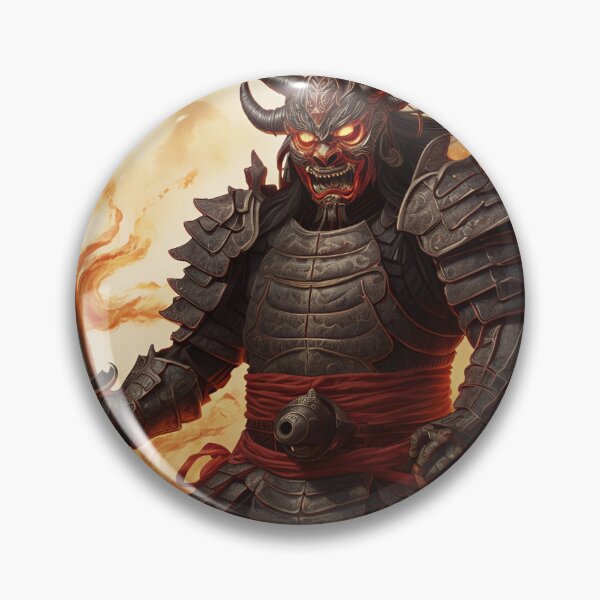 Item preview, Inferno Shogun Samurai Oni Mask Sticker designed and sold by Alphaxkeeper.