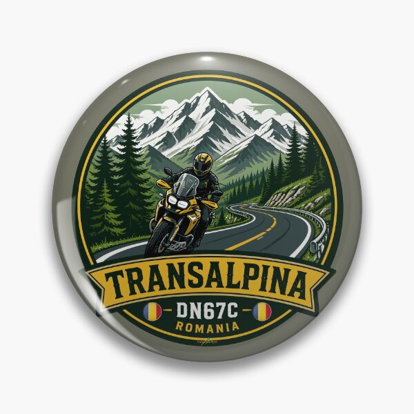 Item preview, Transalpina Romania Motorcycle Sticker T-Shirt 05 designed and sold by OuterShellUK.