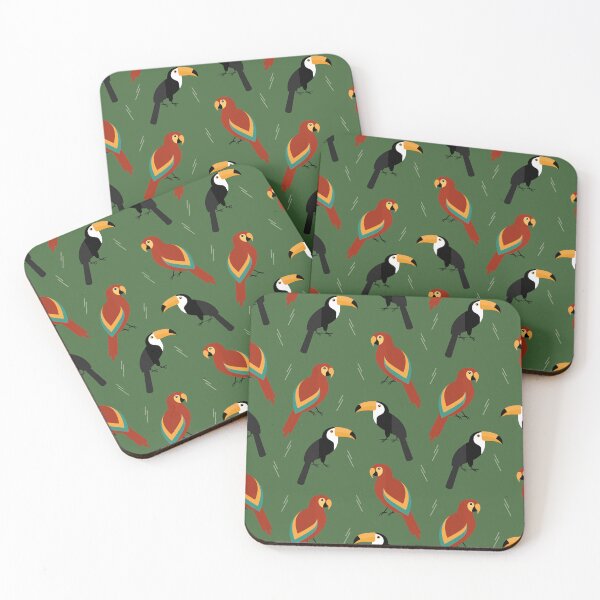 Item preview, Jungle birds on green designed and sold by reneesillus.