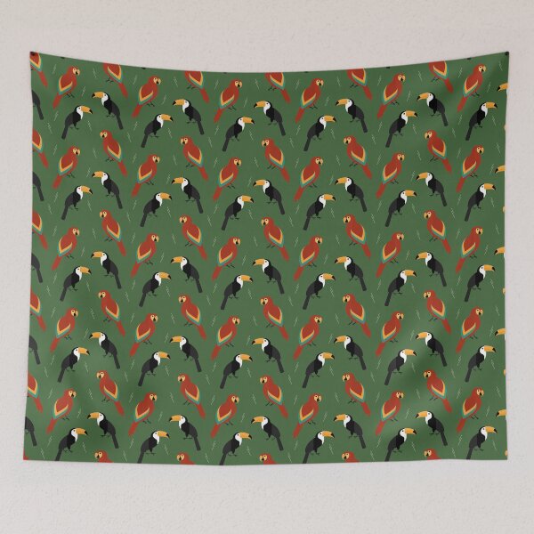 Item preview, Jungle birds on green designed and sold by reneesillus.