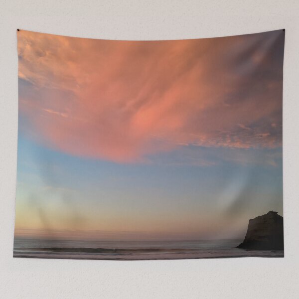 Item preview, Fiery sky over Biarritz beach at dusk designed and sold by Nenette11.