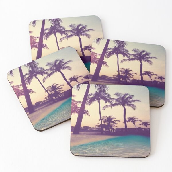 Item preview, Vintage Tropical Beach Palms Sunset Coast designed and sold by ceoyuliia.