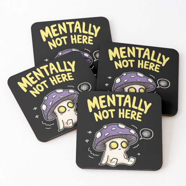 Item preview, Mentally Not Here Funny Mushroom Meme Aesthetic Cartoon Shirt Design designed and sold by The craft.
