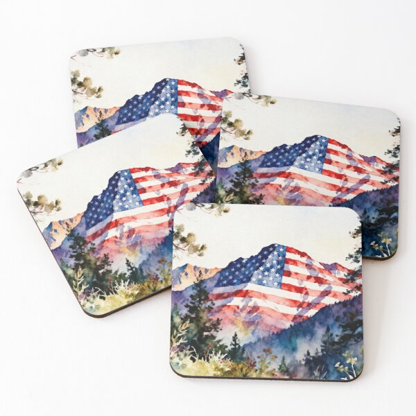 Item preview, Patriotic Mountain Scene designed and sold by MoBoo Designs.