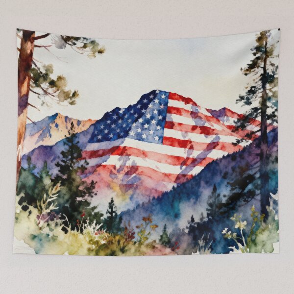 Item preview, Patriotic Mountain Scene designed and sold by MoBoo Designs.